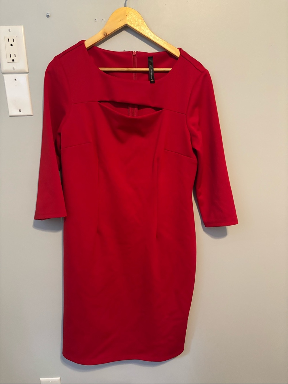 Women's Red Long-Sleeve Sheath Dress